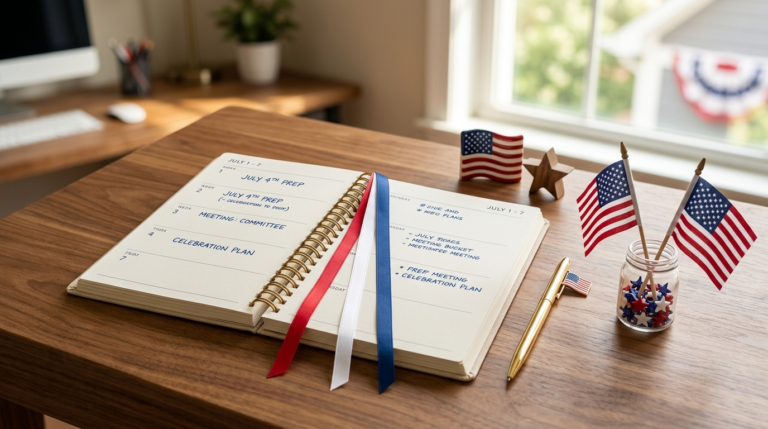 patriotic planner KDP interior America 250th anniversary