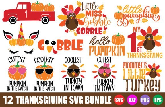 Thanksgiving SVG Bundle - Kids Shirt SVG